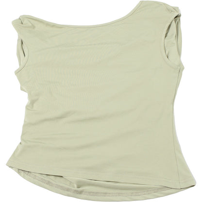 Diagonal Drape Sleeveless Top | Slim Fit & Ruched Design | noémi