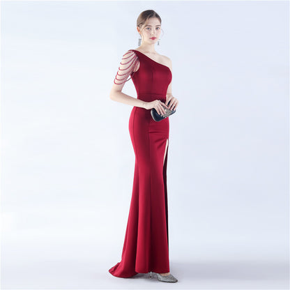 Womens Satin Beaded Dress | noémi