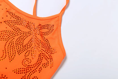 Womens U Collar Backless Spaghetti Strap Slim Fit Dress | noémi