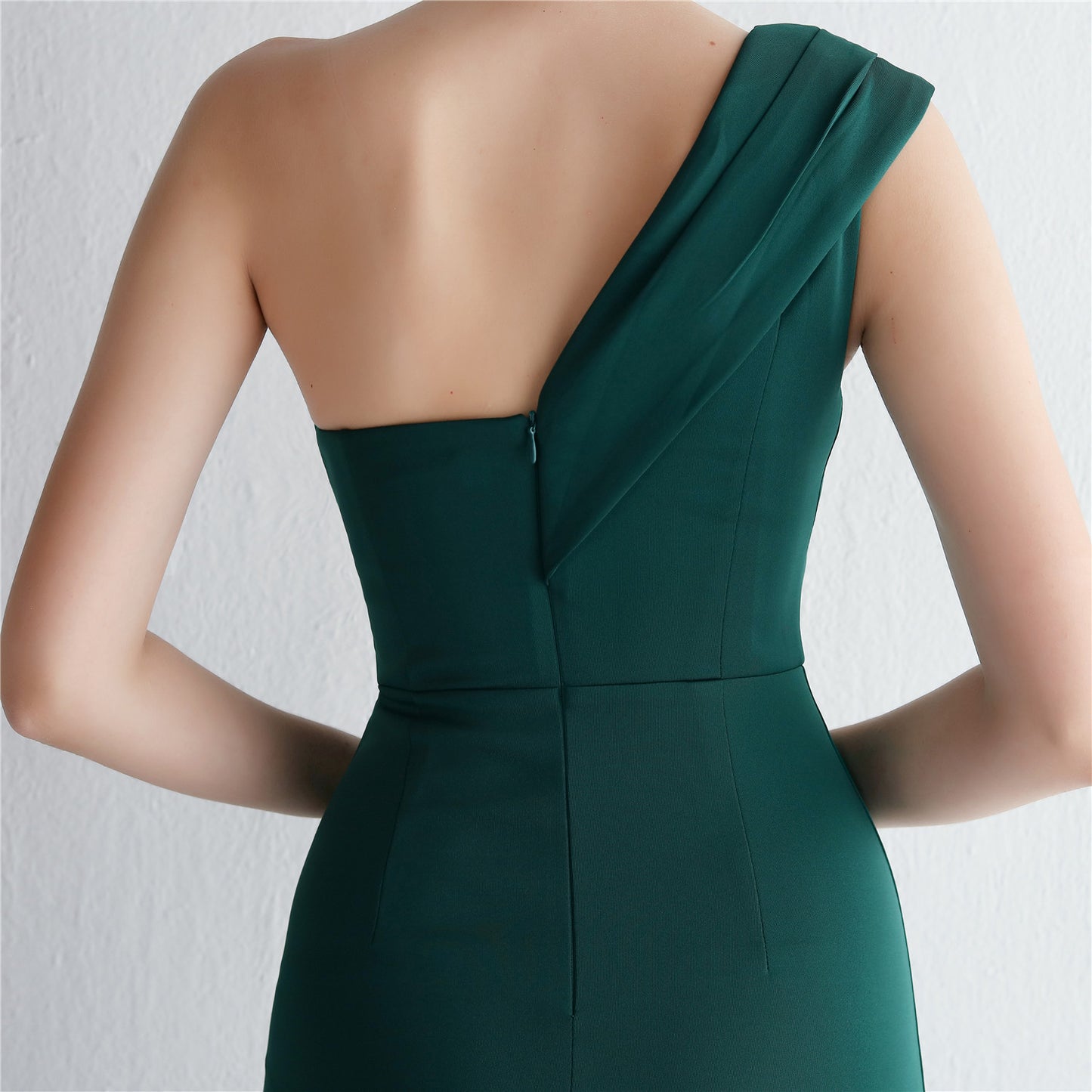 Satin One Shoulder Fishtail Gown | Slim Fit Dress | noémi
