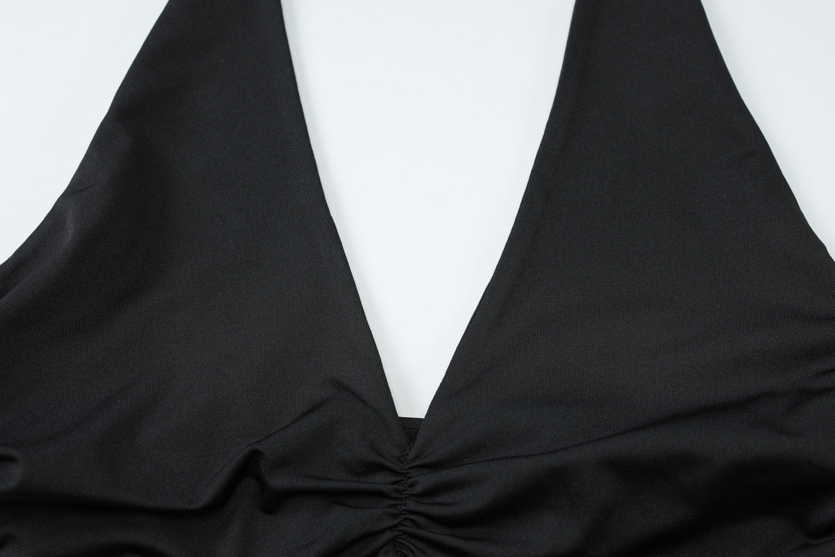 Women’s Two Piece Summer Set | Lace Halterneck Crop Top & Tiered Maxi Skirt | noémi