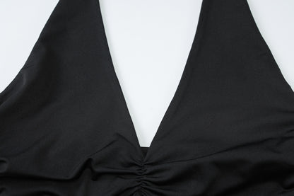 Women’s Two Piece Summer Set | Lace Halterneck Crop Top & Tiered Maxi Skirt | noémi