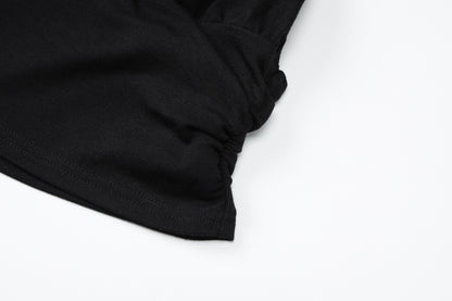 Keyhole Halter Crop Top | Black Tie Back Top with Metal Choker Detail | noémi