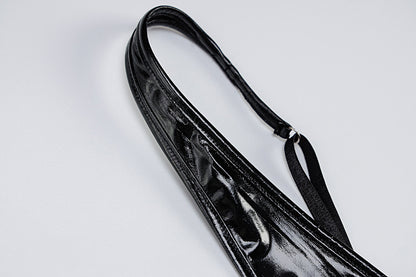 Metallic Faux Leather Cutout Camisole Dress Backless | noémi