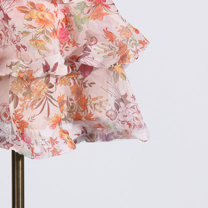 Womens Shoulder Dress | Printed Lace Up Waist Slim Fit | noémi