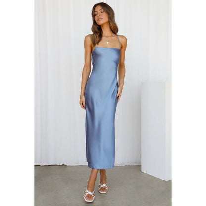 Back Lace Up Slim Fit Mid Length Dress For Women | noémi