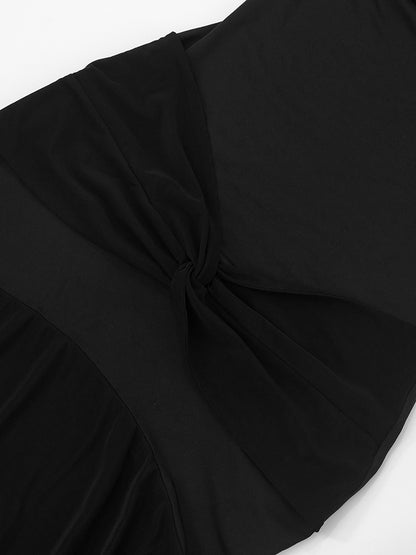 Backless Pleated Tube Maxi Dress With Sheath Fit | noémi