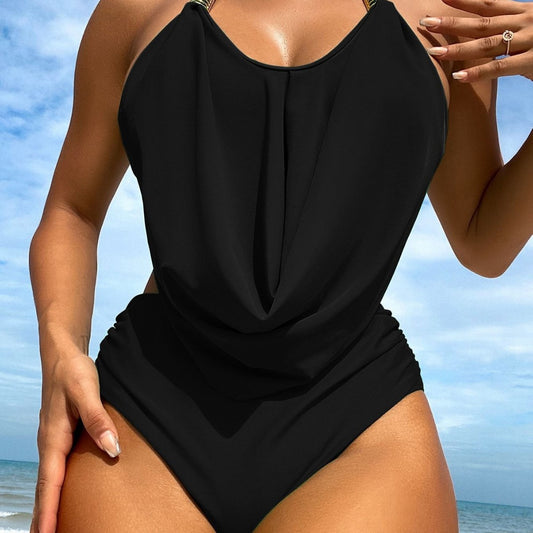 Solid Color Halter Lace Up Bikini Swimsuit for Women | noémi