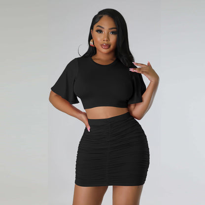 Womens Suit Short Top Hip Skirt Set | noémi
