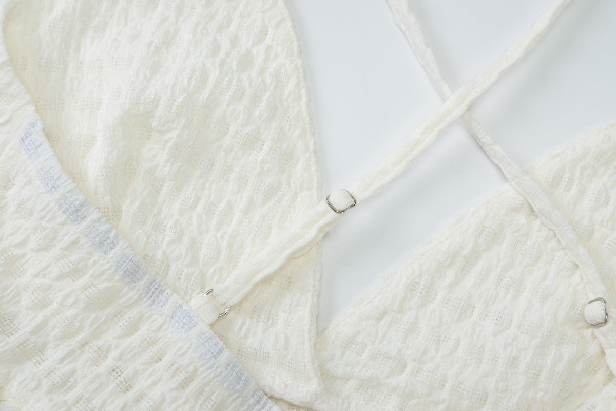 Ruffle Peplum Cami | Ivory Ruched Criss Cross Back Summer Top | Light & Airy Feminine Blouse | noémi