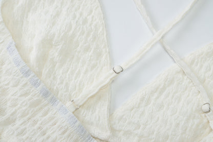 Ruffle Peplum Cami | Ivory Ruched Criss Cross Back Summer Top | Light & Airy Feminine Blouse | noémi