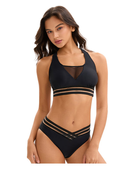 Backless Triangle Ribbon Split Bikini Swimsuit for Women | noémi