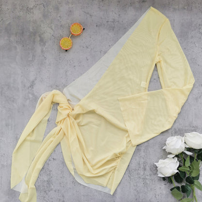 Three Point Low Waist Bikini Set in Solid Color with Back Tie Design for Women | noémi