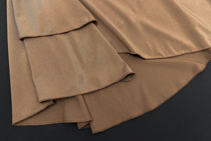 Deep V Halter Dress with Lace Up Back | Pleated Hem Design | noémi