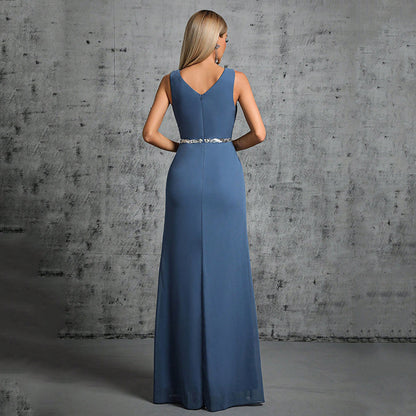 Double Shoulder Backless Fishtail Evening Gown | noémi