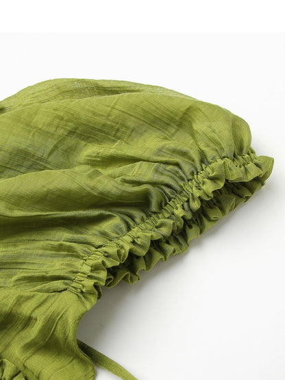 Womens Puff Sleeve Dress | Backless, Square Neck | noémi