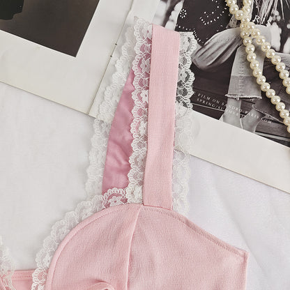 Lace Stitch Slim Fit Tank Top with Sling Straps and Shaping Back Detail | noémi