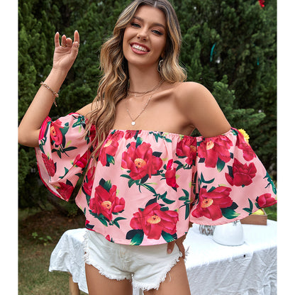 Womens Off Shoulder Floral Shirt | noémi