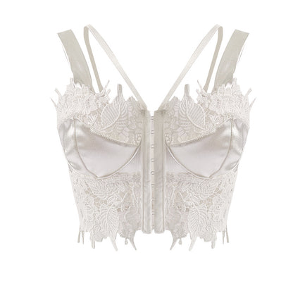 Lace Mesh Camisole Vest with Double Shoulder Straps and Sheer Design | noémi