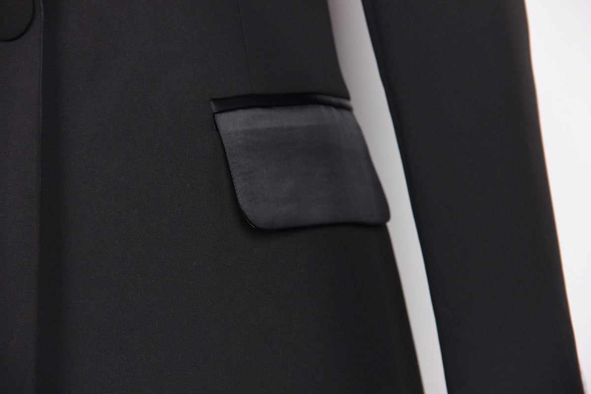 Satin Blazer Pant  with Fur Set for Women | noémi