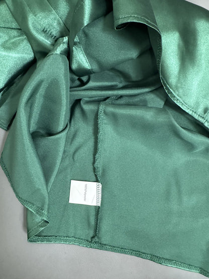 Womens Satin V Neck Shirt | Short Sleeve, Button Up, Solid Color, Casual Blouse | noémi