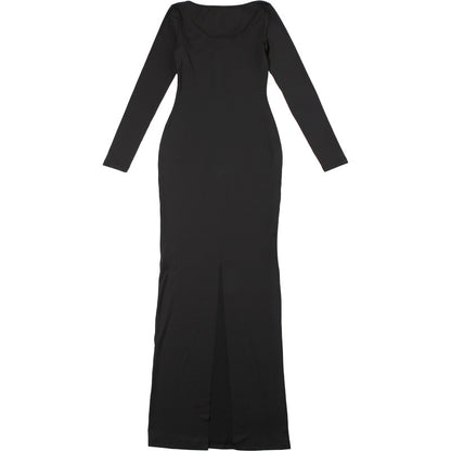 Mesh Patchwork V Neck Sheath Dress with Split Long Sleeves | noémi