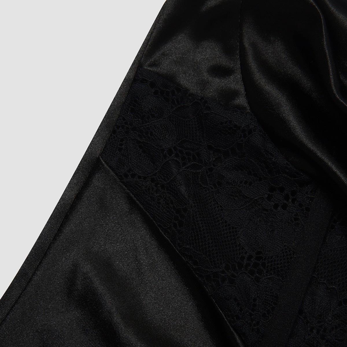 Black Satin Bodycon Mini Dress | Lace Corset Waist | noémi