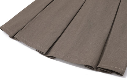 Strapless Belted Pleated Mini Dress | Taupe Dress | noémi