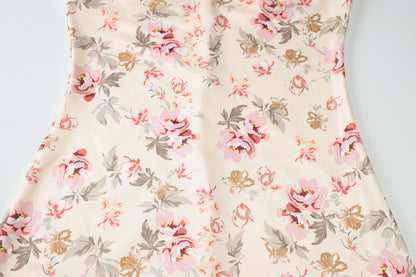 Floral Print U Neck Slit Sling Dress with Slim Fit | noémi