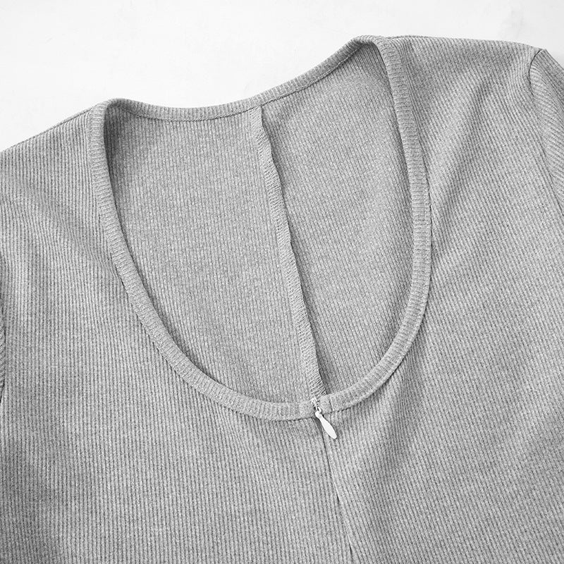 Round Neck Long Sleeve Jumpsuit | Lace Up Waist | noémi