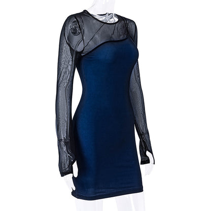 Womens Mesh Sleeve Bodycon Mini Dress | Slim Fit | noémi
