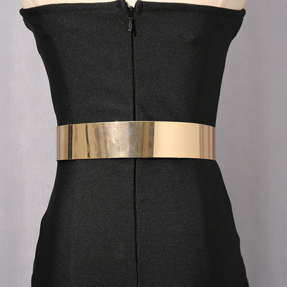 Womens Black Tube Dress with Side Slit and Sheer V Neck Detail | noémi