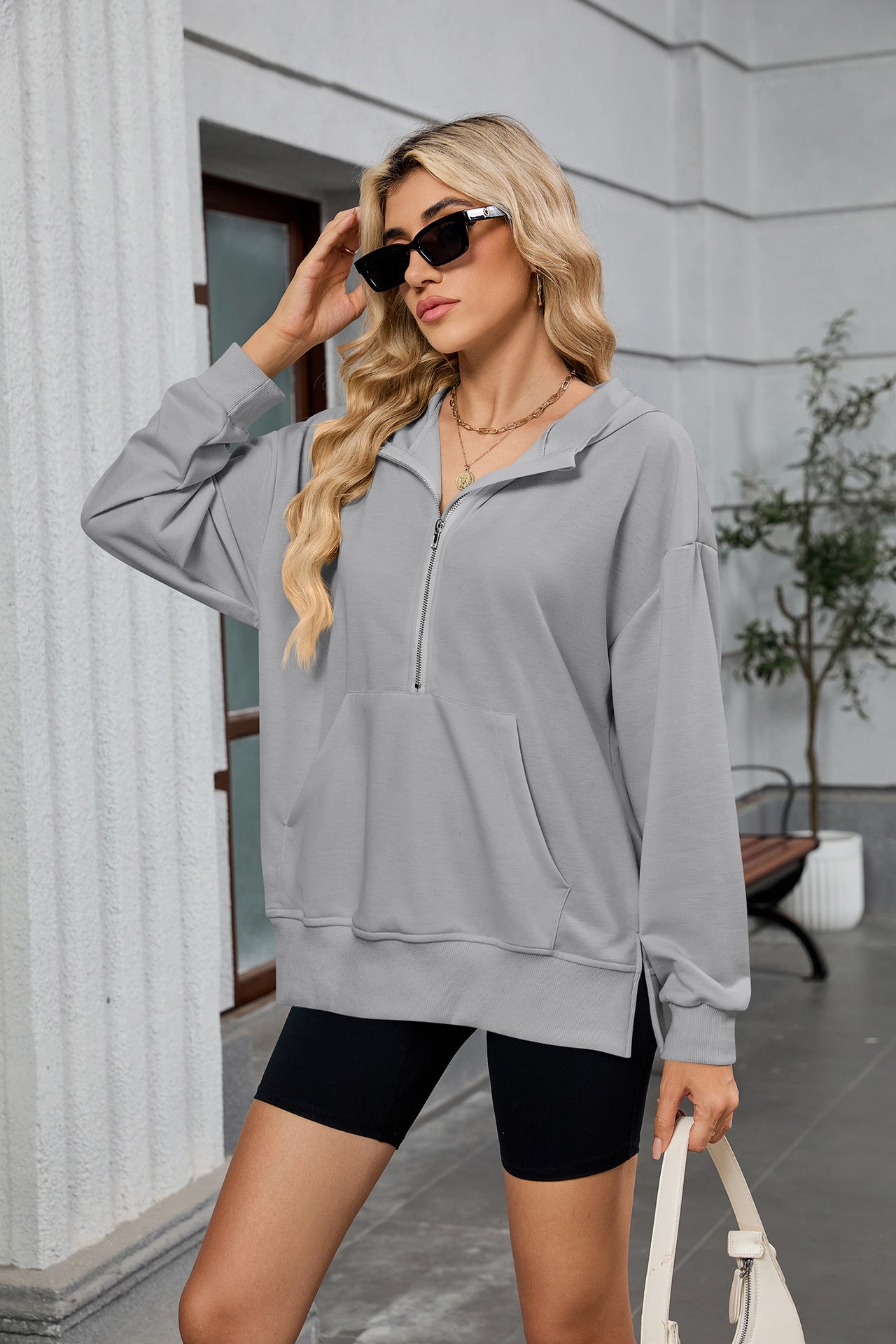 Womens Zip Hoodie | Long Sleeve Jacket with Pockets & Hood | noémi