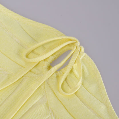 Halter Lace Up Knitted Angora Blend Dress | noémi