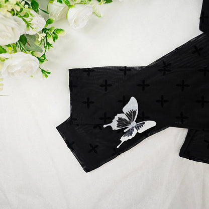 Sheer Mesh Slim Fit Long Sleeve Transparent Top | noémi