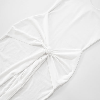 Elegant White Halter Bodycon Dress | Sleeveless Summer Dress | noémi