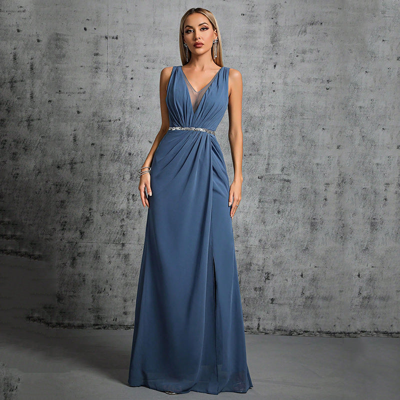 Double Shoulder Backless Fishtail Evening Gown | noémi