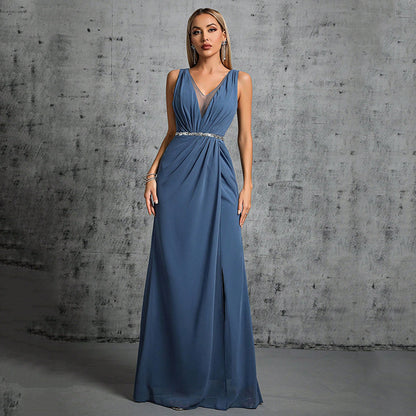 Double Shoulder Backless Fishtail Evening Gown | noémi