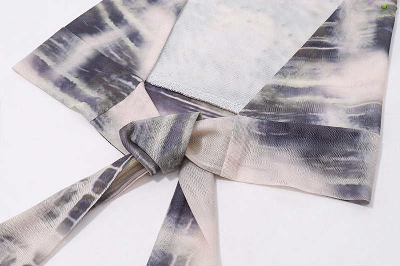 Halter Crop Top | Cutout Turtleneck Tank with Unique Print | noémi