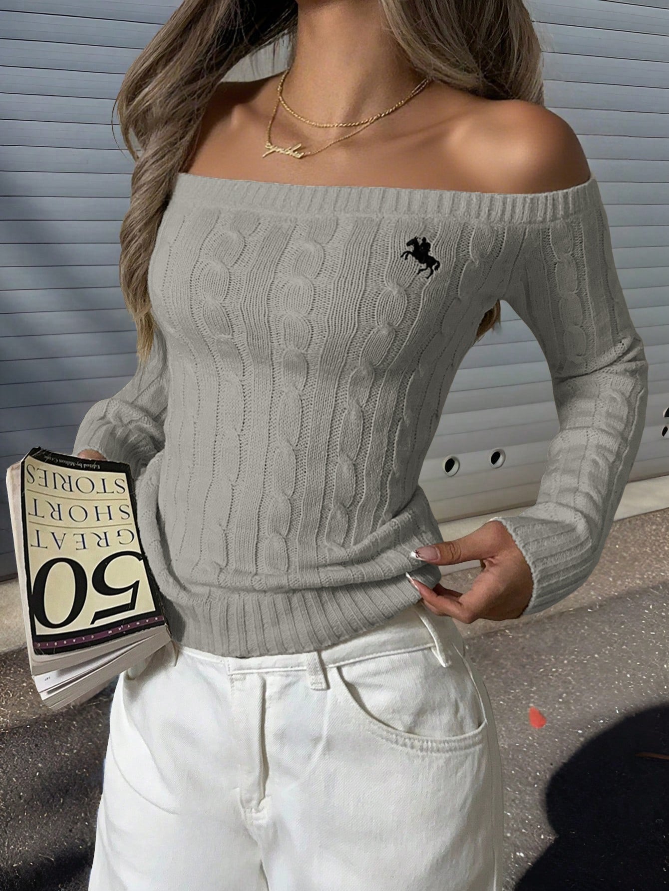 Off Shoulder Woolen Sweater | Womens Knitwear | noémi