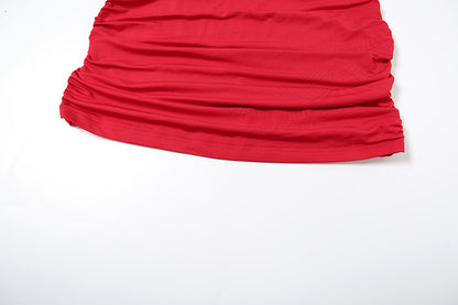 Women Halter Sheath Dress | Backless Lace Up Slim Fit with Pleated Detail | noémi