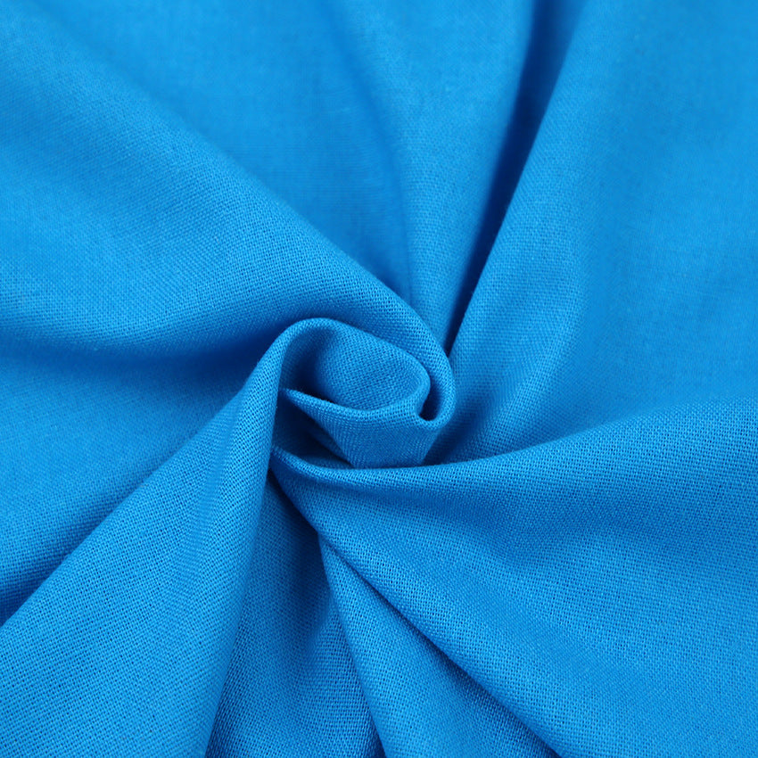 Summer Romper | Halter Neck Cutout Playsuit in Cotton Linen, Backless, Sleeveless, Casual Blue | noémi