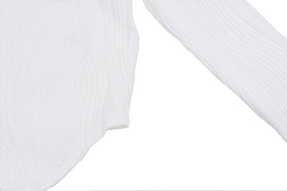 White Fitted Ribbed Knit Top | Womens Long Sleeve Sweater | noémi