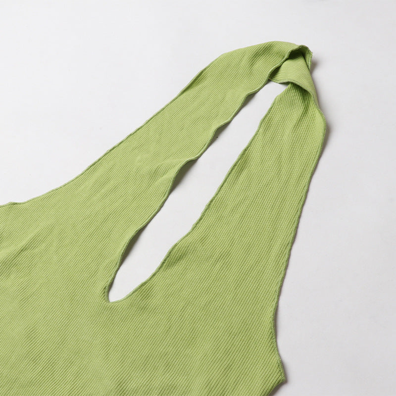 High Waist Slim Fit Cross Halterneck Backless Dress For Women | noémi