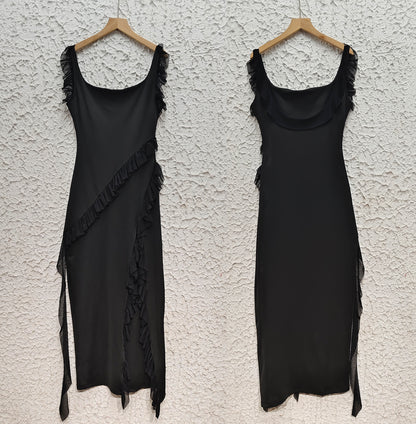 Strap Wooden Ear Dress | Split Print Sundress | noémi