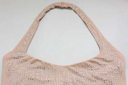 Womens Rhinestone Halter Backless Mini Dress with Slim Fit Silhouette | noémi