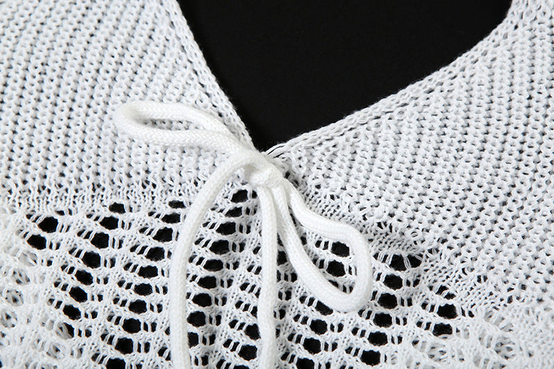 Womens Halter Backless Knitted Dress | Low Cut with Hollow Out Cutout Design | noémi