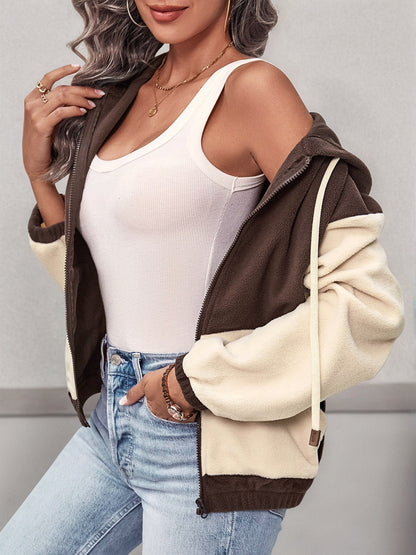 Womens Fleece Hoodie | Soft Zipper Cardigan Jacket | noémi