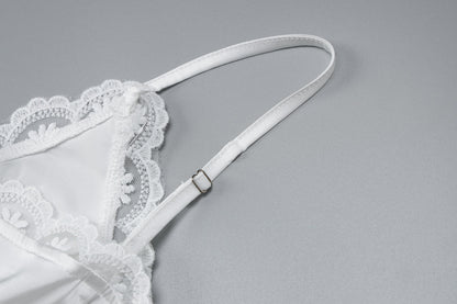 Womens Lace V Neck Corset Cami | Open Front Buckle Tank Top | noémi