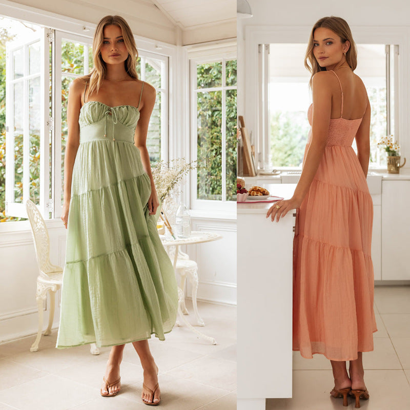 Tiered Midi Sundress | Smocked Bodice, Adjustable Straps | noémi
